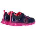 Girls Navy Blue & Pink Logo Trainers&Acirc;&nbsp;, 1, hi-res