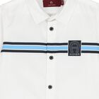 Younger Boys White Logo Shirt, 1, hi-res