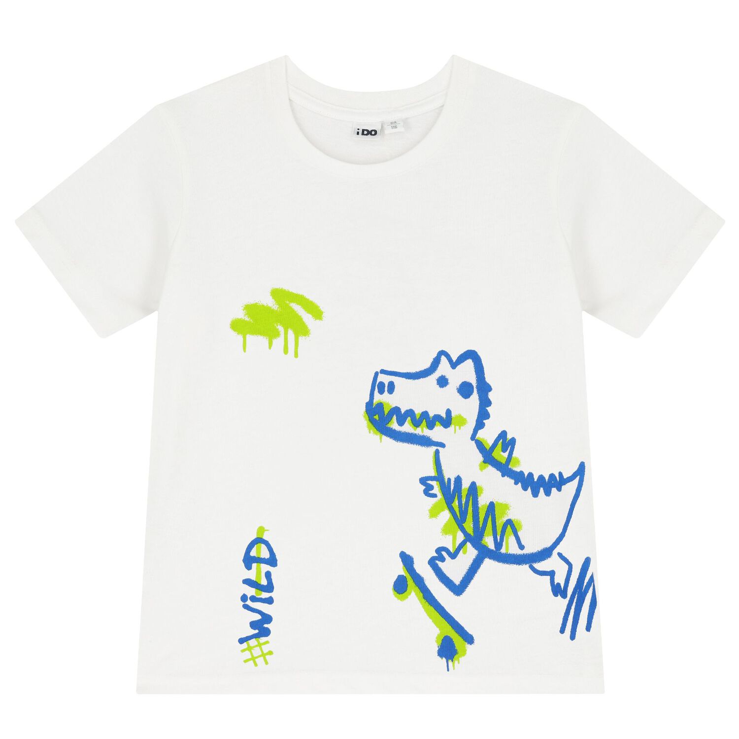 Boys White & Blue Dinosaur Shorts Set, 1, hi-res image number null