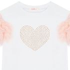 Girls White Ruffled Heart T-Shirt, 1, hi-res