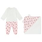 Baby Girls White & Pink Logo Babygrow Set, 1, hi-res