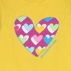 Girls Yellow & Pink Logo Heart Dress, 1, hi-res