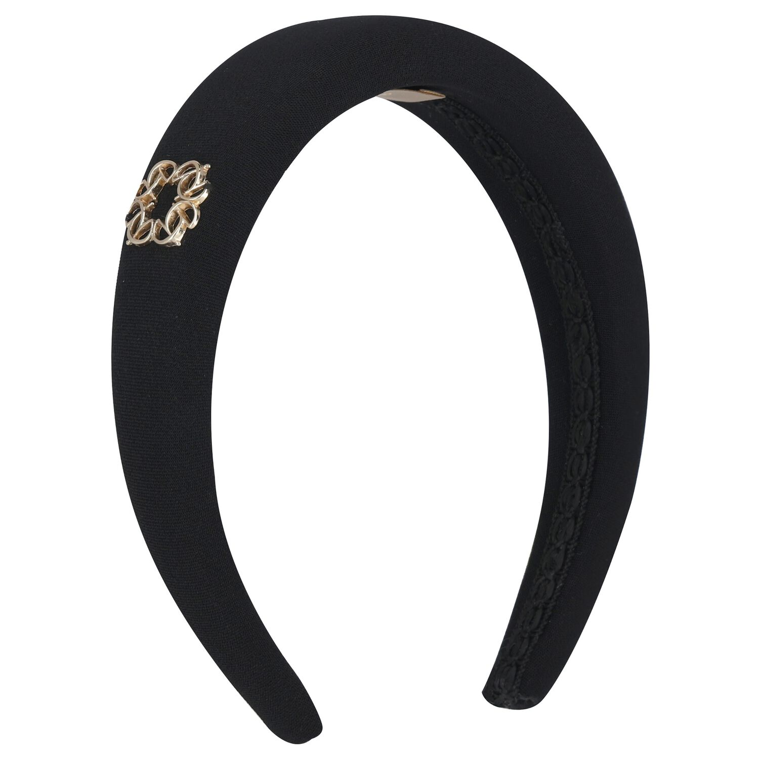 Girls Black Padded Headband, 1, hi-res