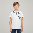 Boys White Logo T-Shirt, 1, hi-res