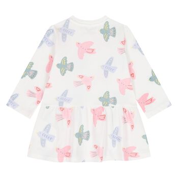 Younger Girls Ivory Birds Dress
