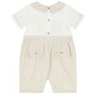 Baby Boys Ivory & Beige Romper Set, 1, hi-res