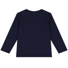 Navy Blue Teddy Bear Logo Long Sleeve Top, 4, hi-res