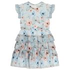 Girls Blue Floral & Butterfly Tiered Dress, 1, hi-res