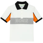 Boys White & Black Logo Shorts set, 1, hi-res