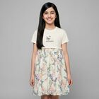 Girls Ivory Butterflies Logo Dress, 1, hi-res