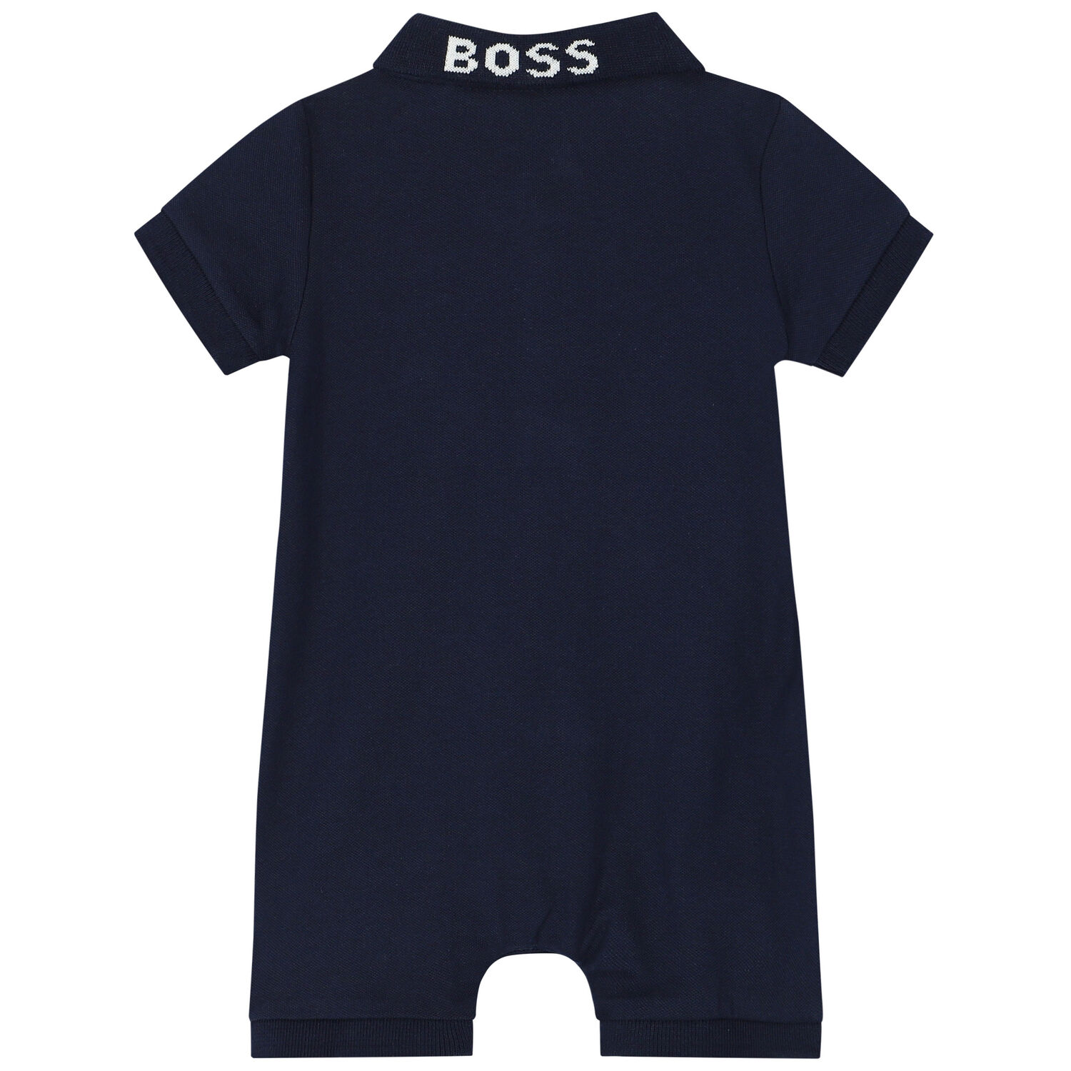 Baby Boys Navy Blue Logo Polo Romper, 1, hi-res