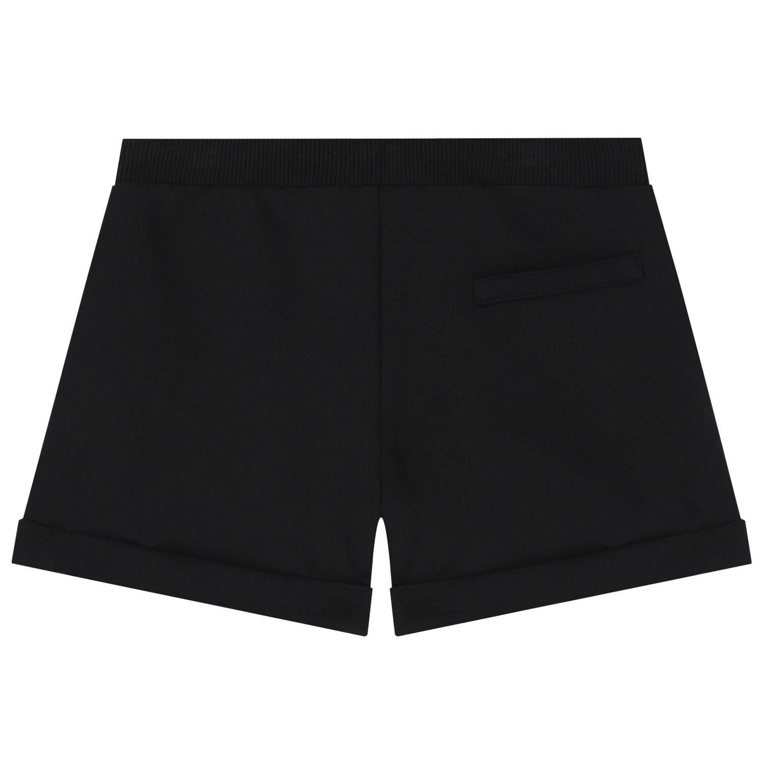 Girls Black Teddy Logo Shorts, 1, hi-res