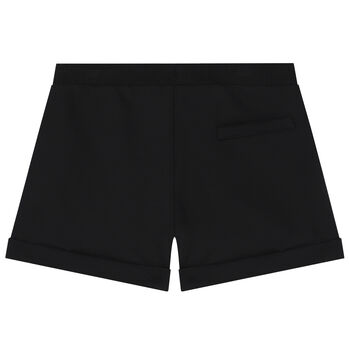 Girls Black Teddy Logo Shorts