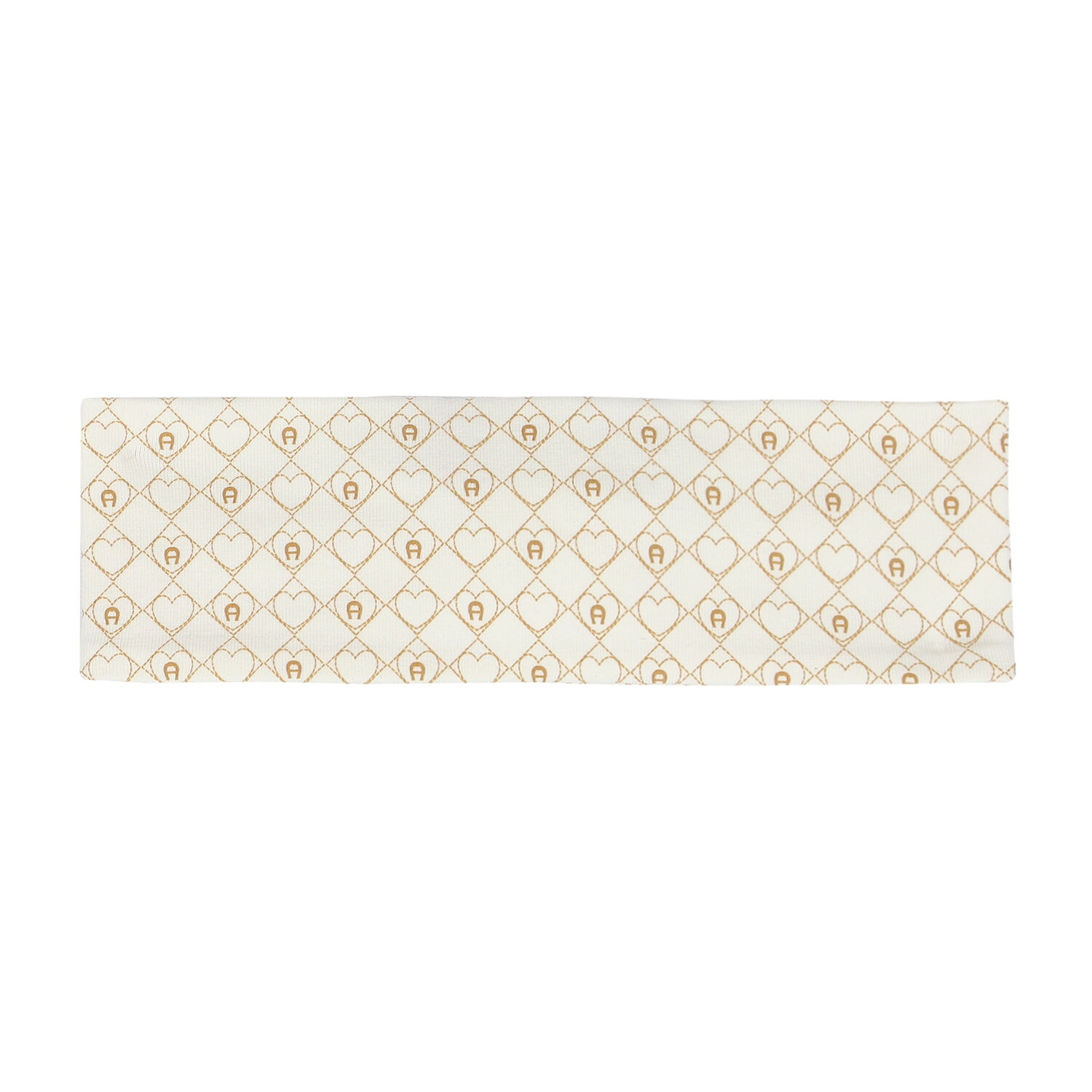 Baby Girls Ivory & Gold Logo Headband, 1, hi-res