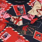 Girls Navy Blue & Red Envelope Dress, 1, hi-res