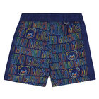 Boys Navy Logo Swim Shorts, 1, hi-res