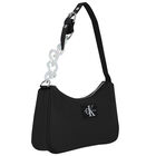 Girls Black Logo Shoulder Bag, 1, hi-res