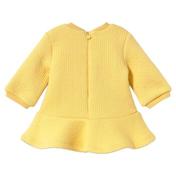 Baby Girls Yellow Mouse Quilted Dress