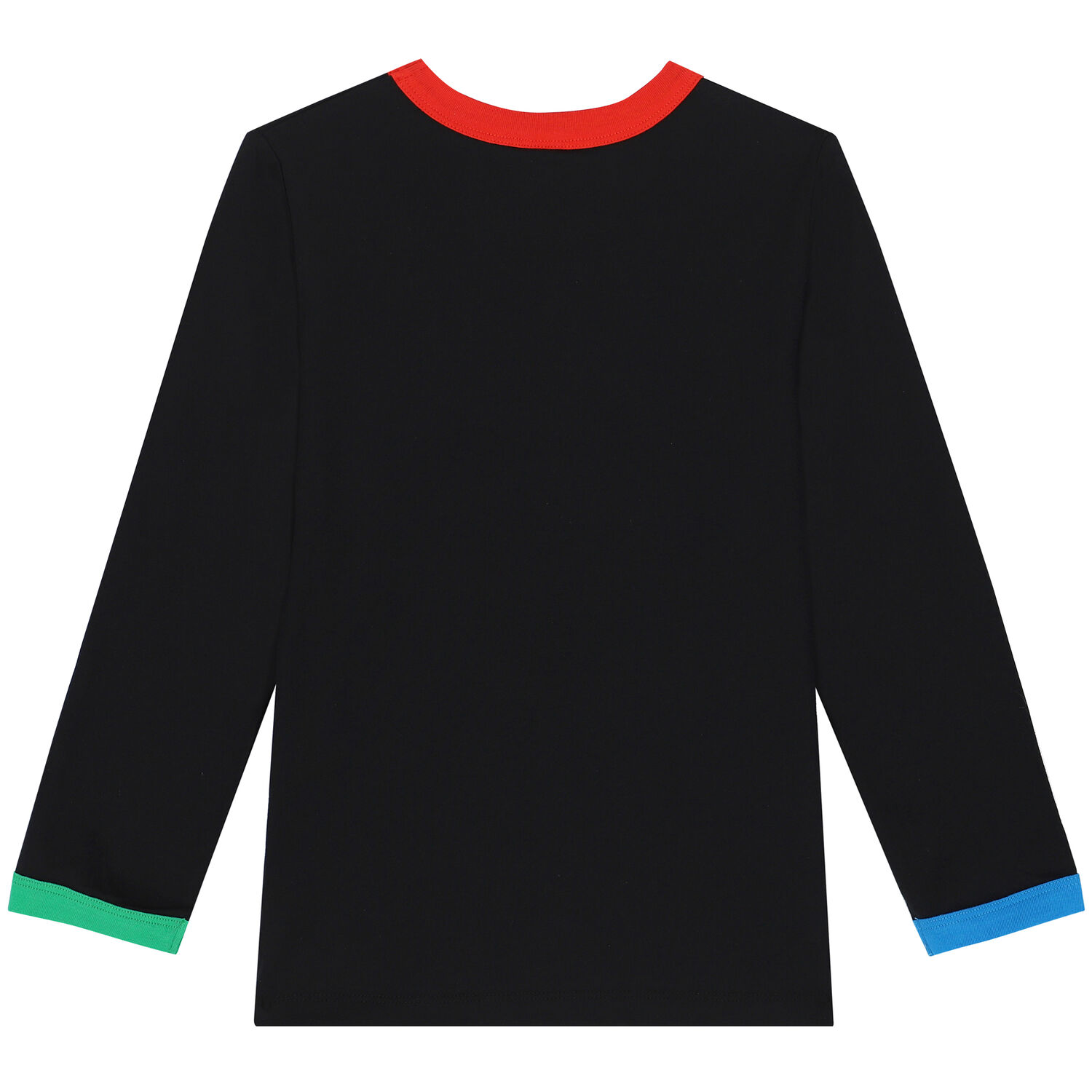 Boys Black Smile Long Sleeve Top, 1, hi-res