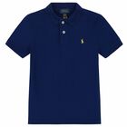 Boys Navy Logo Polo Shirt, 1, hi-res