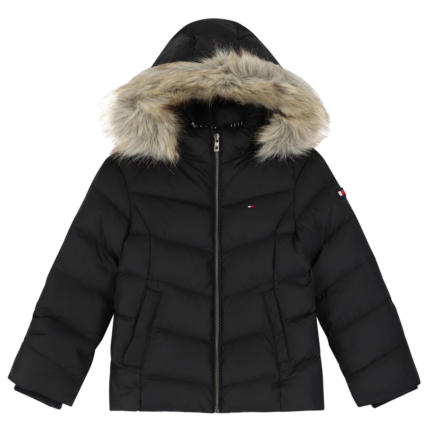 Tommy Hilfiger Boys Black Logo Puffer JacketÃ‚Â Junior Couture UK