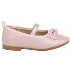 Younger Girls Pink Bow Leather Shoes, 1, hi-res