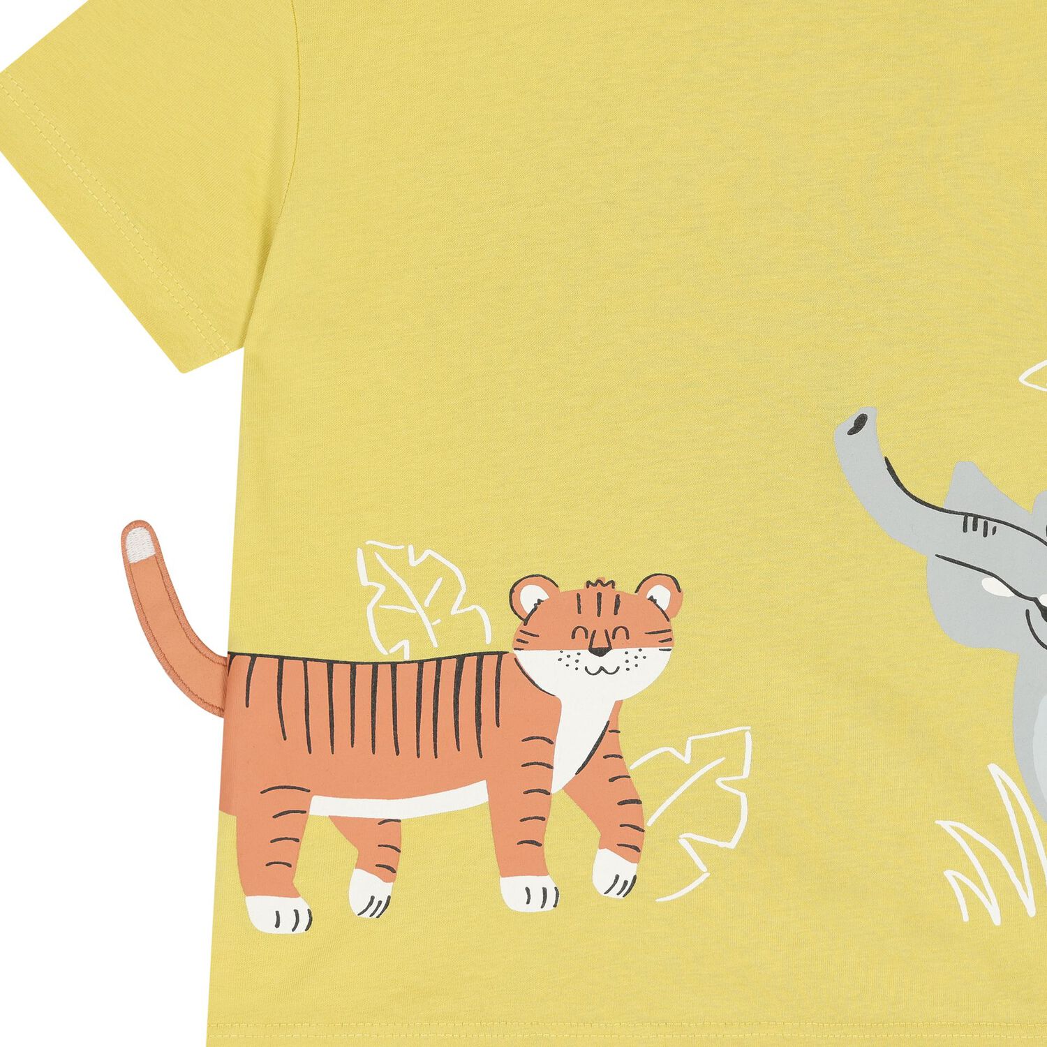 Younger Boys Yellow Interactive Animals T-Shirt, 2, hi-res