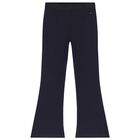 Girls Navy Blue Logo Leggings, 1, hi-res