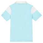 Boys White, Blue & Navy Logo Polo Shirt, 1, hi-res