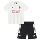 White & Black Marvel Logo Shorts Set, 1, hi-res