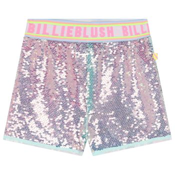 Girls Blue & Pink Sequin Shorts