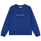 Boys Blue Logo Sweatshirt , 2, hi-res