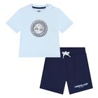 Younger Boys Blue Logo Shorts Set, 1, hi-res