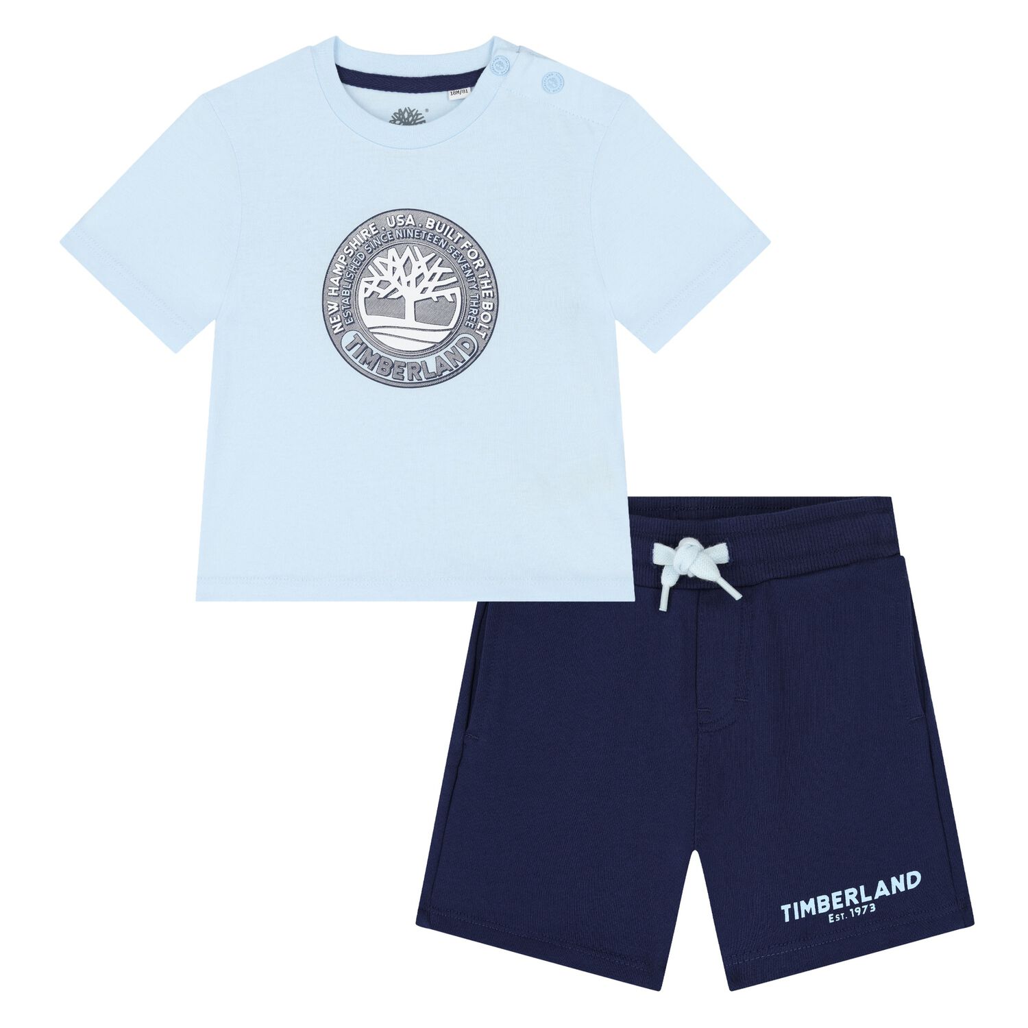Younger Boys Blue Logo Shorts Set, 1, hi-res