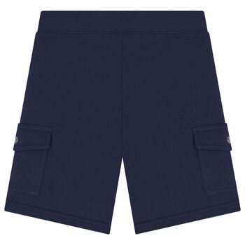 Boys Navy Blue Logo Shorts
