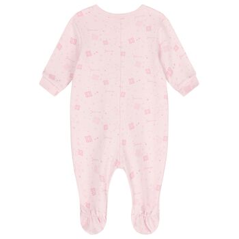 Baby Girls Pink Logo Babygrow