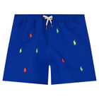 Boys Blue Logo Swim Shorts, 1, hi-res