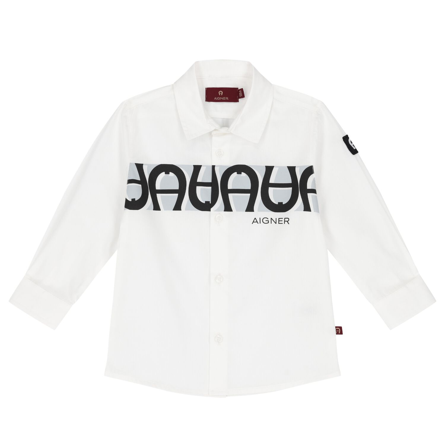 Younger Boys White Logo Shirt, 1, hi-res image number null