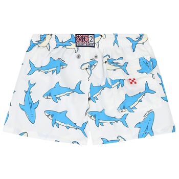 Boys White Shark Swim Shorts