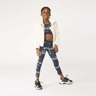 Girls Navy Logo Leggings, 1, hi-res