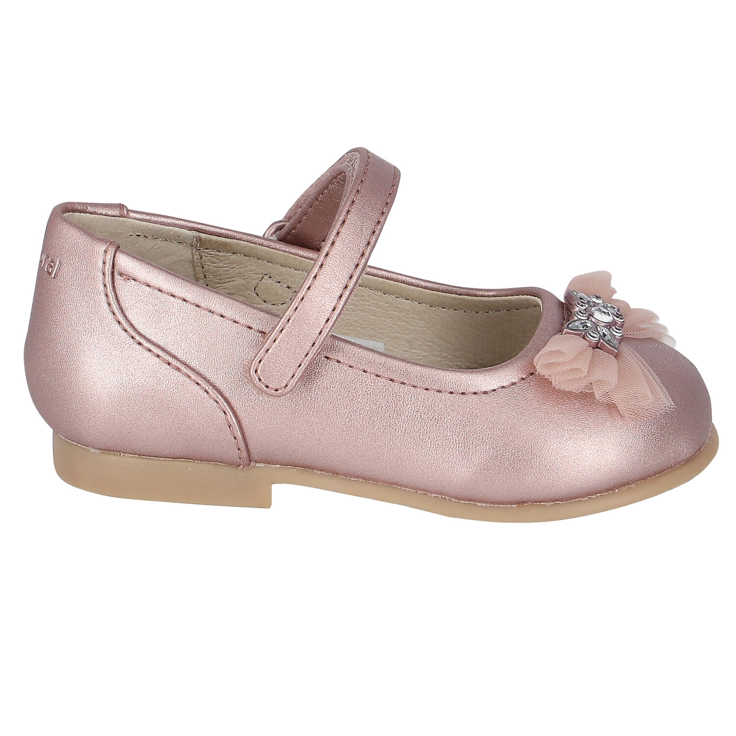 Younger Girls Pink Bow Ballerina Shoes, 4, hi-res image number null