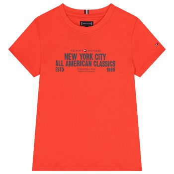 Boys Orange Logo T-Shirt