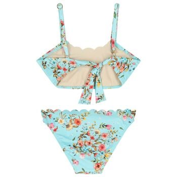 Girls Blue Floral Bikini