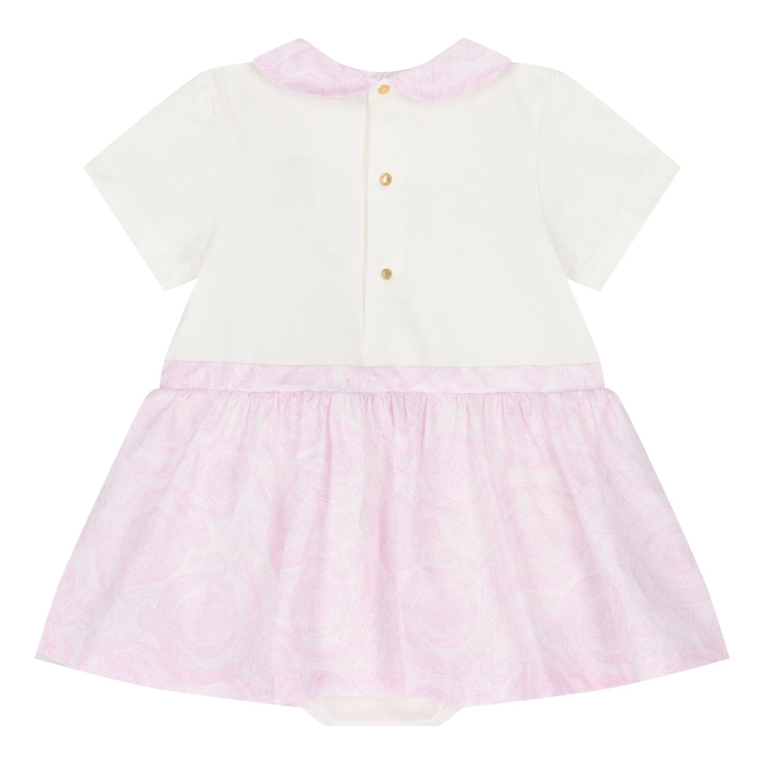 Baby Girls Ivory & Pink Whisper Barocco Dress, 1, hi-res