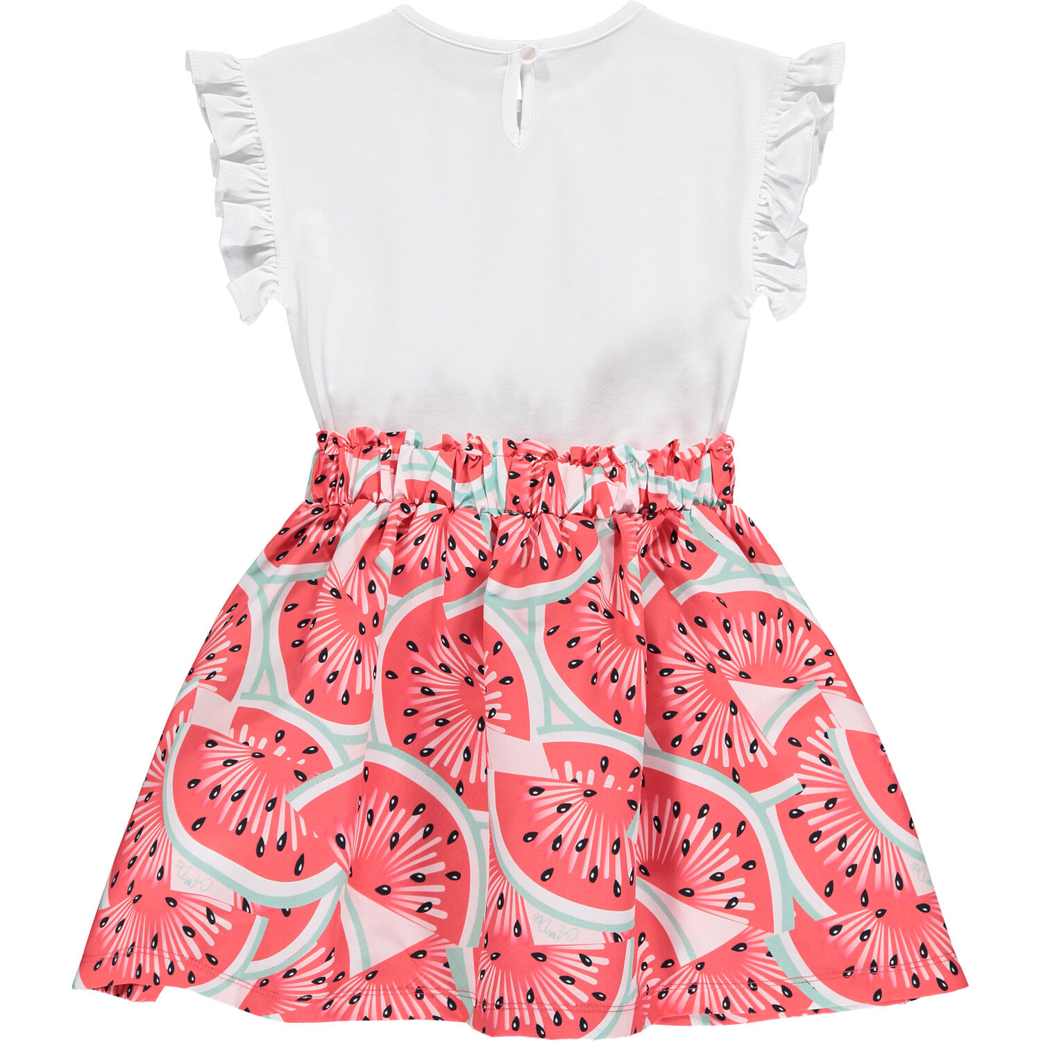 Girls White & Red Watermelon Dress, 1, hi-res