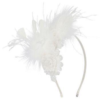 Girls White Feather Miracle Headband