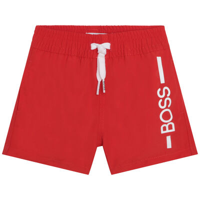 Younger Boys Red Logo Swim Shorts