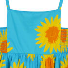 Girls Blue Floral Dress, 1, hi-res