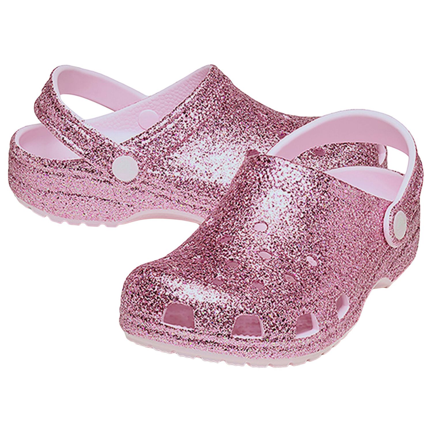 Girls Pink Glitter Classic Clogs Sandals , 1, hi-res