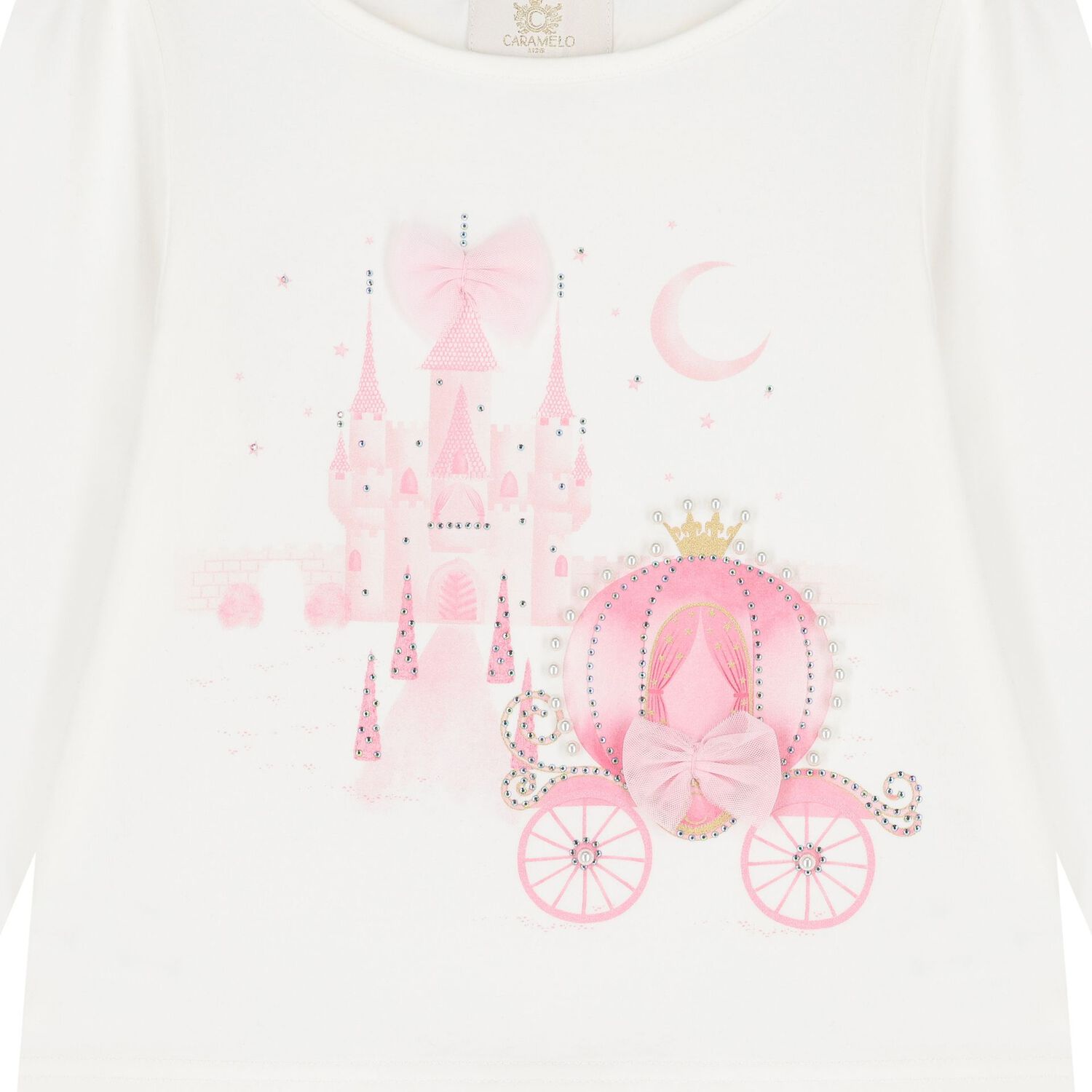 Girls Ivory & Pink Fairy Tale Castle Skirt Set , 1, hi-res